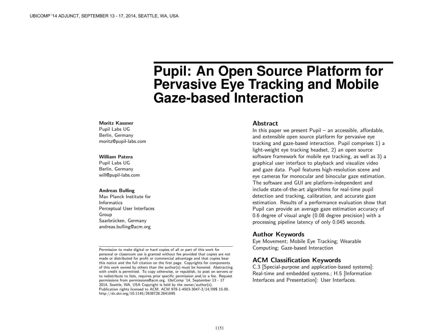 Pupil: an open source platform for pervasive eye tracking and mobile gaze-based interaction