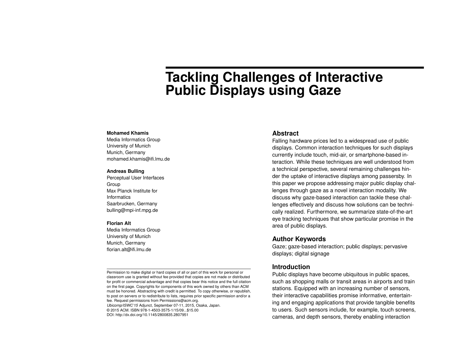 Tackling Challenges of Interactive Public Displays using Gaze