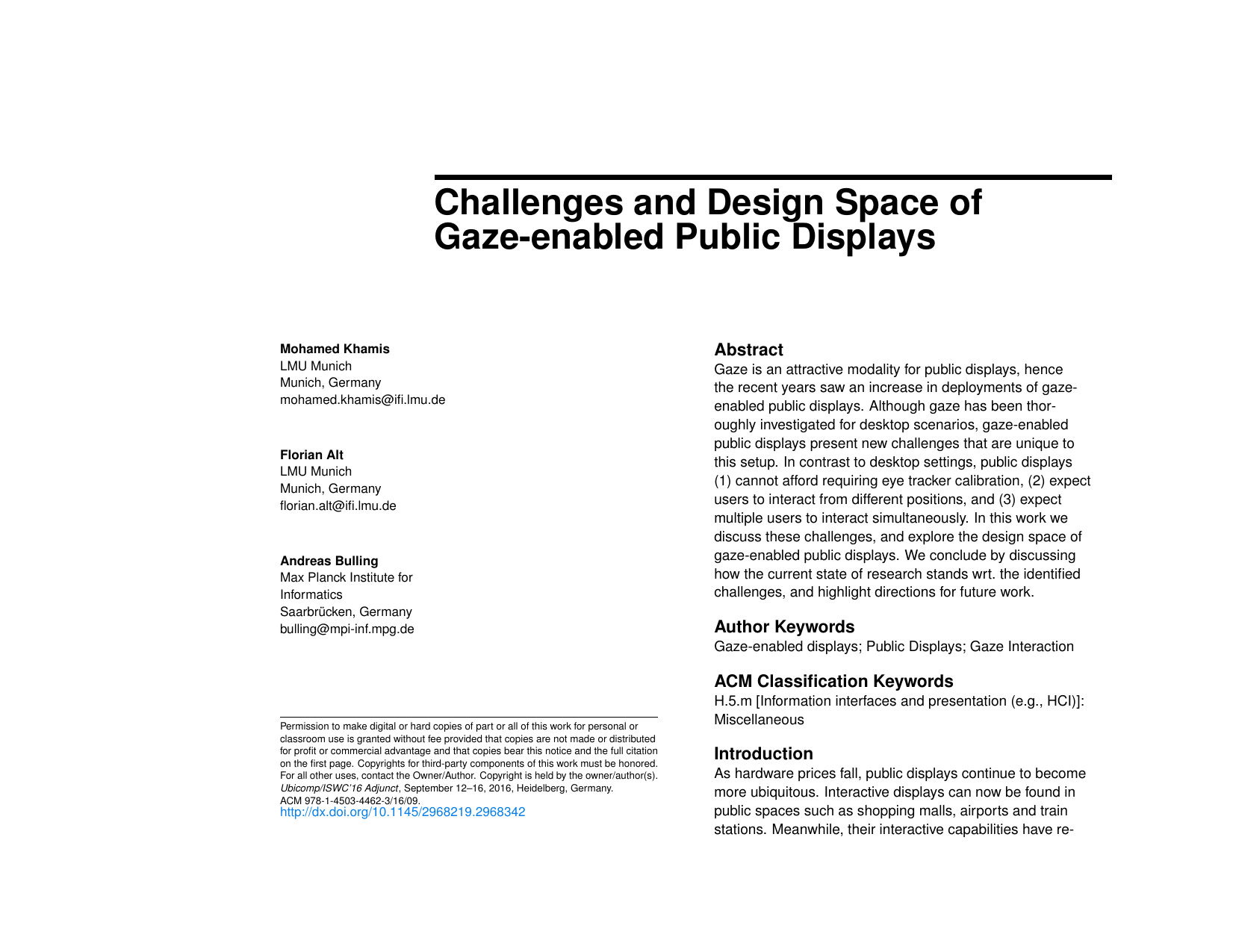 Challenges and Design Space of Gaze-enabled Public Displays